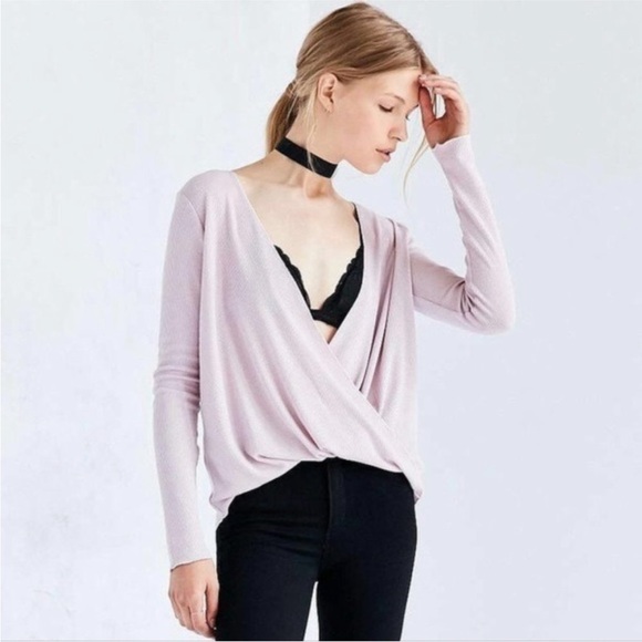 Urban Outfitters X Project Social T Drew Surplice Thermal Top - Picture 3 of 6